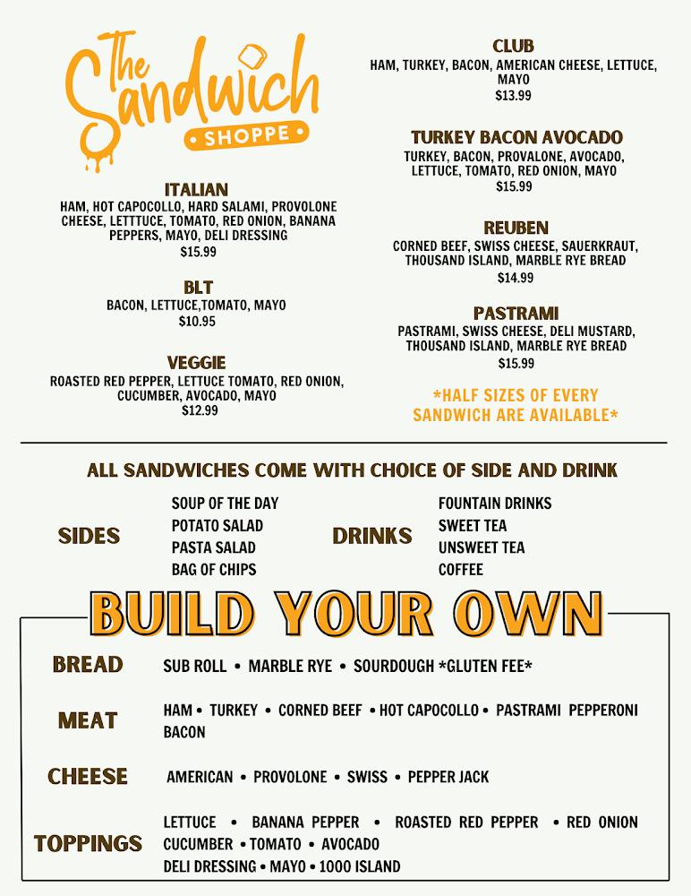 The Sandwich Shoppe Menu image 1